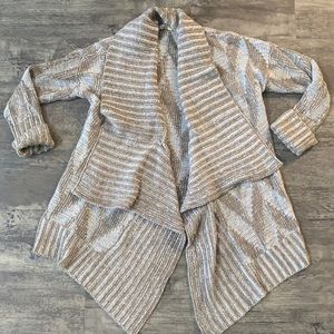 Heavy knit oversize open drape cardigan sweater